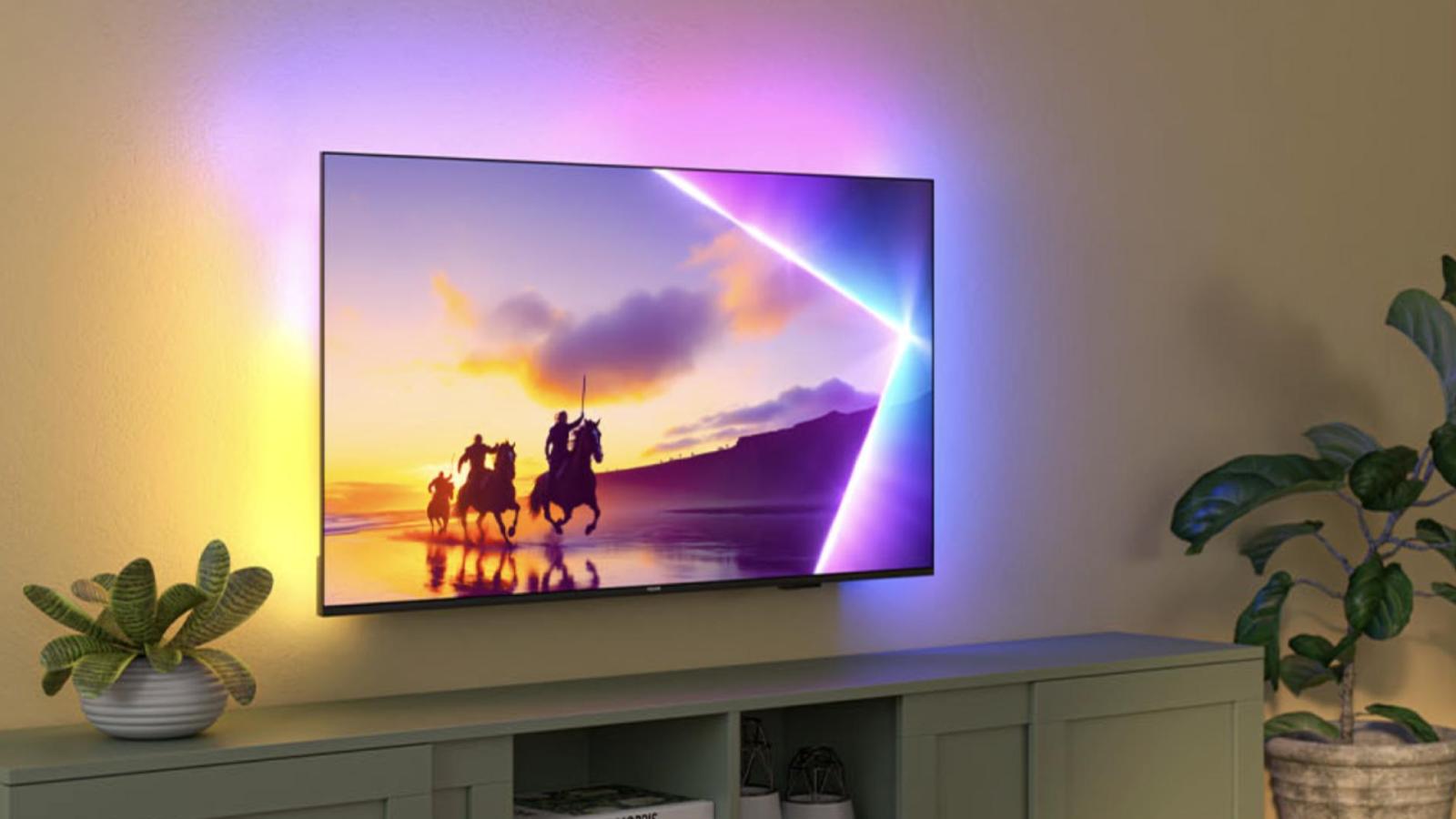 Philips Ambilight 65PUS8500 4K LED Smart TV - Écran 65 Pouces Avec Plateforme Pixel Precise Ultra HD, Titan OS Et Son Dolby Atmos, Compatible Alexa Et Assistant Vocal Google