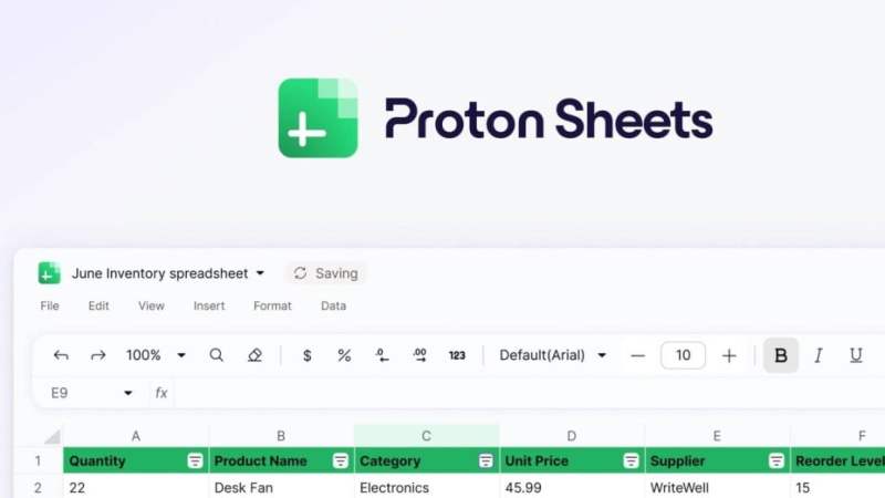 Proton veut vous faire abandonner Excel et Google Drive grâce à son nouveau service Sheets