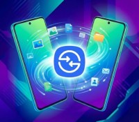 La fonction de partage de fichiers Quick Share. // Source : Image générée par Frandroid avec Gemini Nano Banana Pro La fonction de partage de fichiers Quick Share. // Source : Image générée par Frandroid avec Gemini Nano Banana Pro