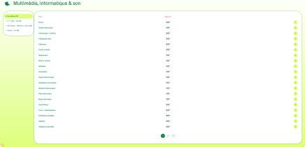 Lista de dispositivos técnicos elegíveis para o bônus de reparo via JeRepare.fr // Fonte: captura de tela do Frandroid