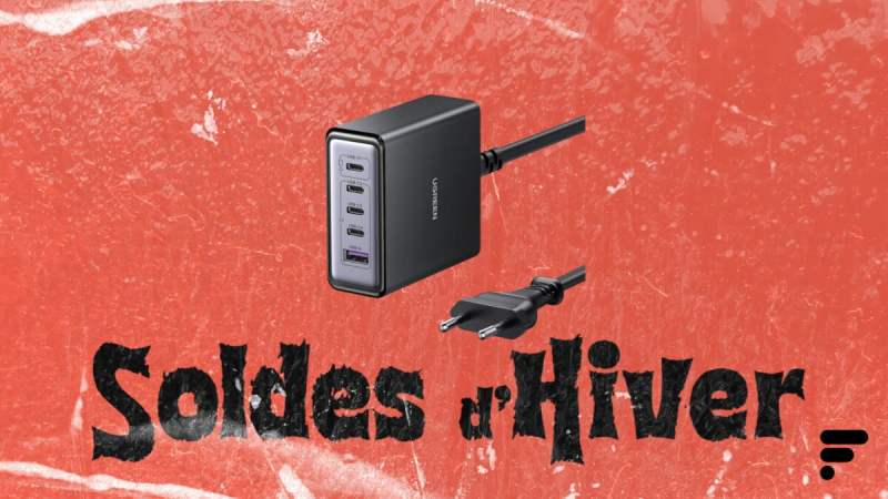 Ce chargeur Ugreen de 65 W avec 5 ports (USB-C et USB-A) compatible avec tous les appareils décharge 25&nbsp;% de son prix lors des soldes