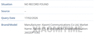 Le Xiaomi 17T appara&icirc;t dans la base de donn&eacute;es de GSMA // Source : XiaomiTime