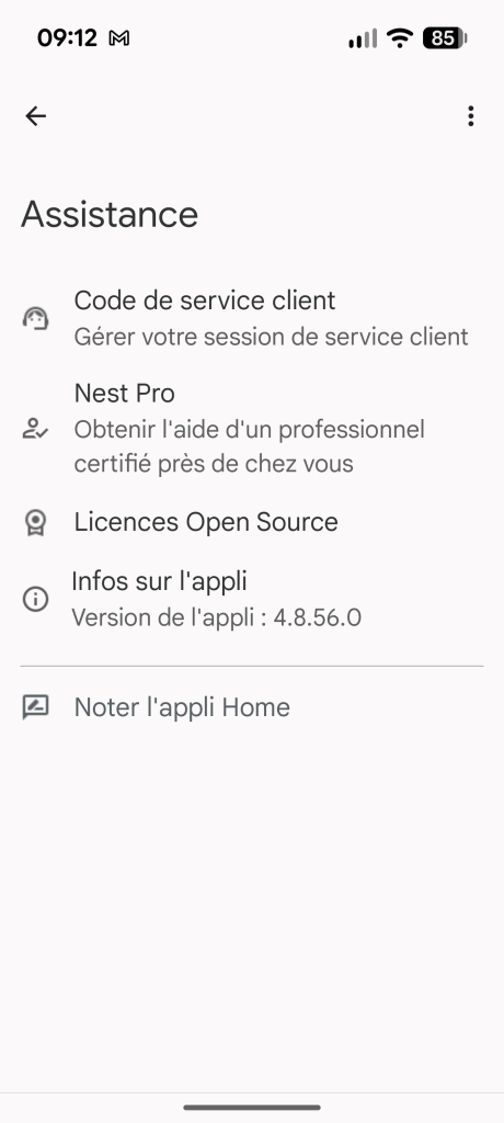 Google Home parametres2