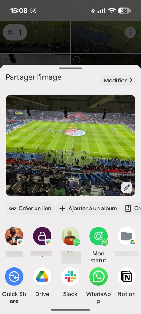 Google Photos partage // Source : Sylvain Pichot - Frandroid