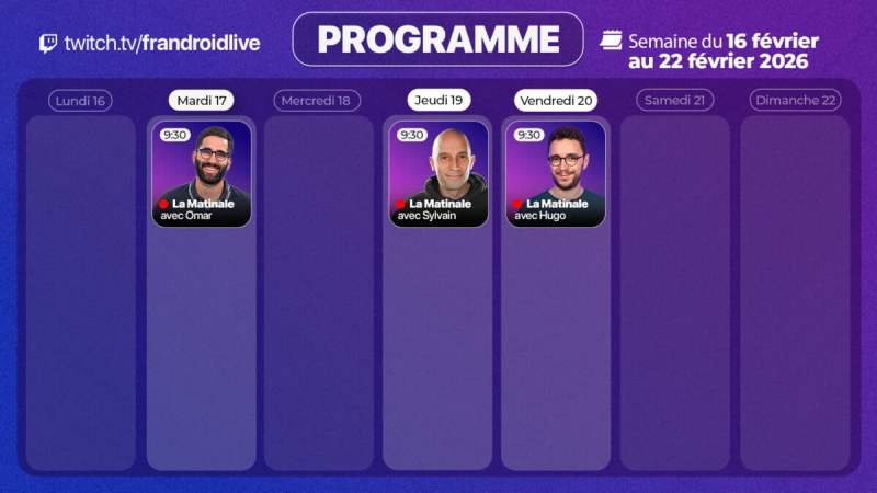 Triple Matinale au menu&nbsp;: voici notre programme Twitch de la semaine