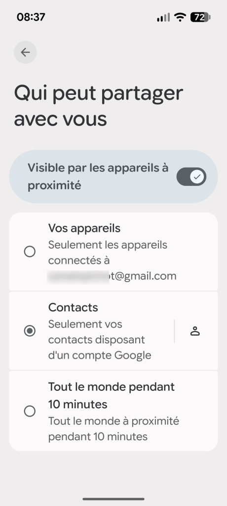 Compartilhamento rápido no Pixel 10 Pro XL