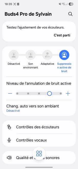 Configurações do Samsung Galaxy Buds 4 Pro