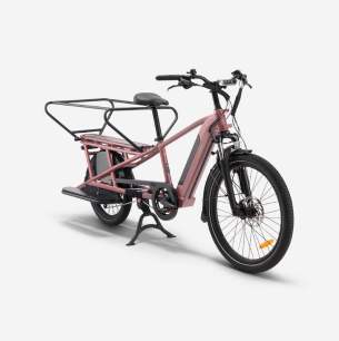 bicicleta elétrica-longtail-e-três-500-rosa-taupe Bicicleta elétrica Decathlon