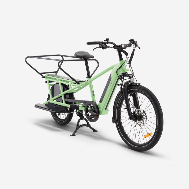 bicicleta elétrica-longtail-e-três-500-vert-sorbet Bicicleta elétrica Decathlon