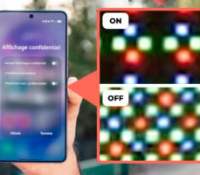 Le comportement des pixels sur l'affichage confidentiel du Samsung Galaxy S26 Ultra. // Source : Frandroid