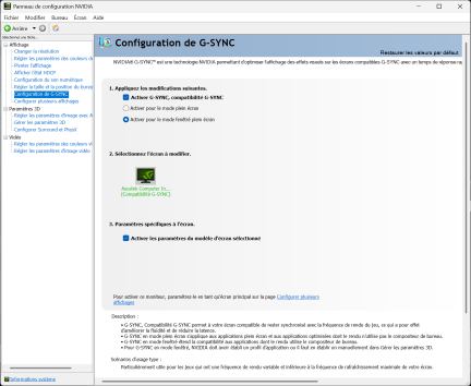 G-Sync NVCP