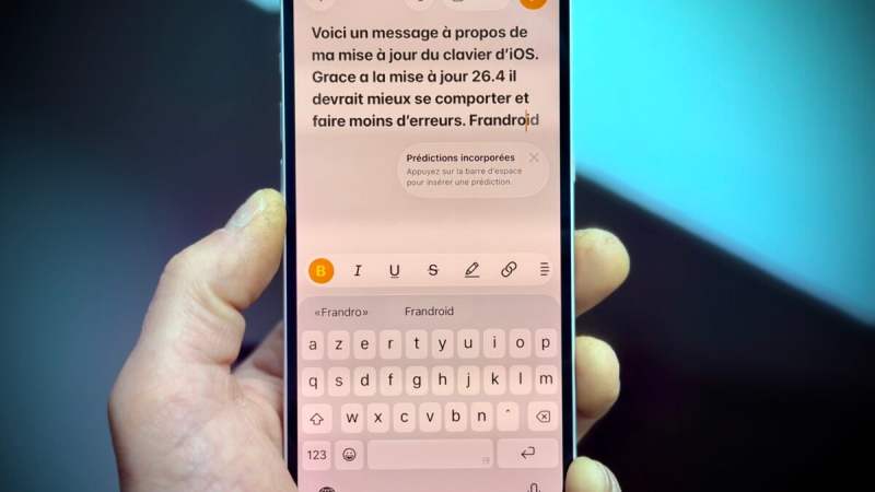 Fini les corrections forcées&nbsp;: iOS 26.4 améliore radicalement la frappe sur iPhone