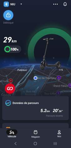 Trottinette électrique Niu KQi 100F application 1