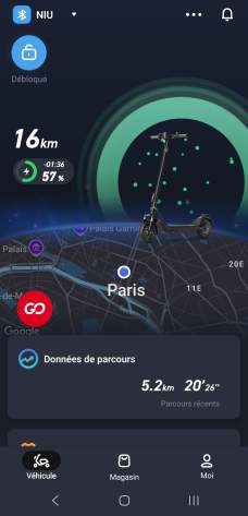 Trottinette électrique Niu KQi 100F application 2