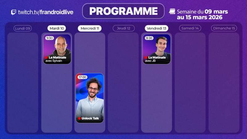 Un Unlock Talk haut en couleurs et une double Matinale Twitch&nbsp;: voici notre programme de la semaine