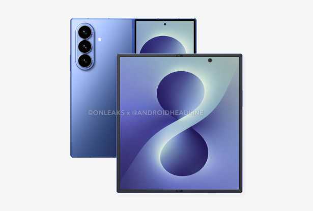 Rendu du Samsung Galaxy Z Fold 8 // Source : OnLeaks x Android Headlines