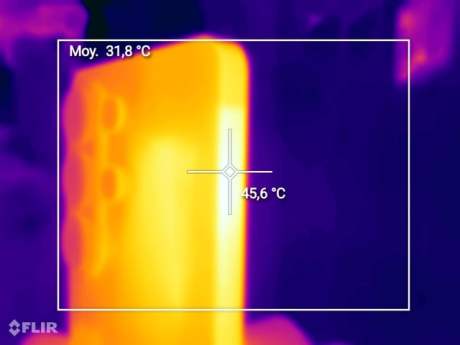 La température maximale mesurée sur le Samsung Galaxy S26 Ultra. // Source : Frandroid