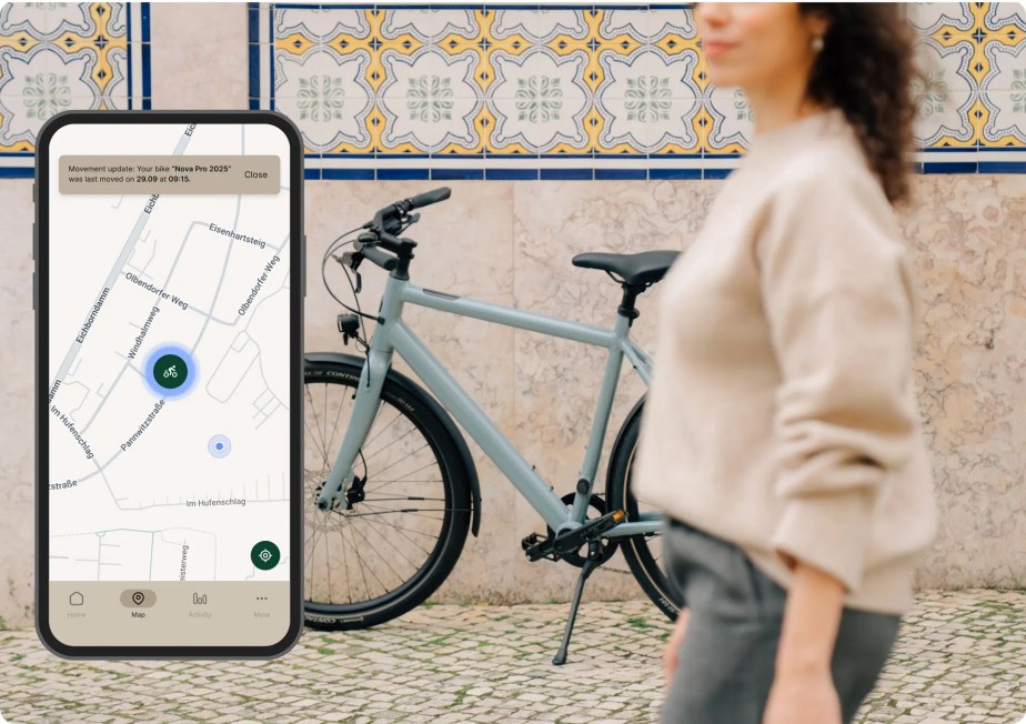 V&eacute;lo &eacute;lectrique Ampler appli g&eacute;olocalisation