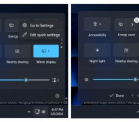 Nouveaux panneaux de gestion des paramètres rapides sous Windows 11 // Source : @phantomofearth