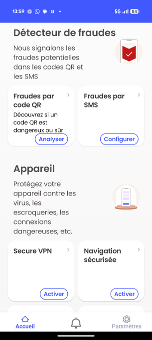 L'interface de l'application McAfee // Source : Capture d'&eacute;cran Frandroid