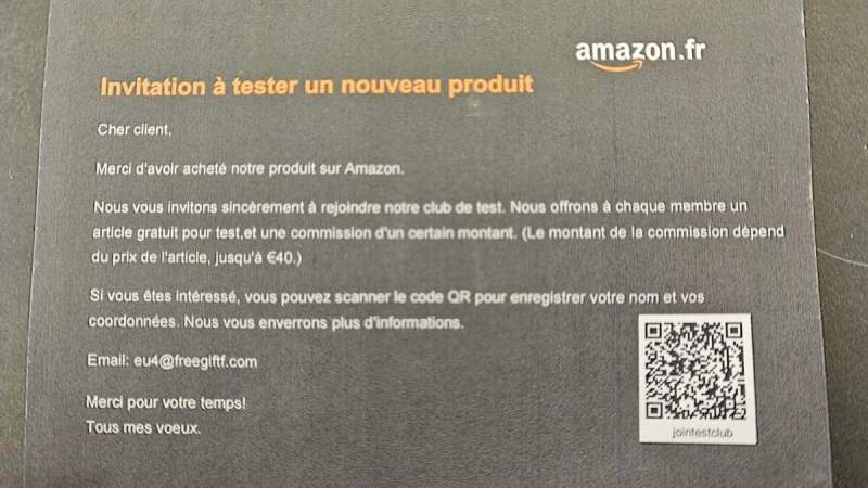 «&nbsp;Invitation à tester un nouveau produit&nbsp;» Amazon&nbsp;: attention à cette arnaque qui refait surface