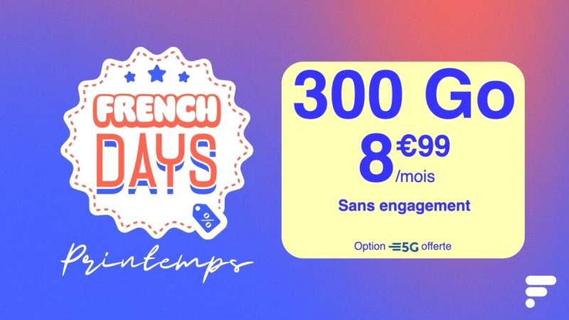 Le meilleur forfait des French Days est là&nbsp;: 300 Go de 5G pour moins de 9&nbsp;€ par mois