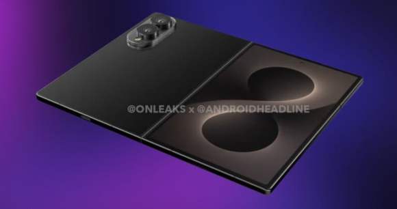Rendu du Samsung Galaxy Z Fold 8 Wide // Source : OnLeaks et Android Headlines