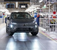 The first Volvo EX60 rolls off the line at the Torslanda plant as part of the Start of Production Event The first Volvo EX60 rolls off the line at the Torslanda plant as part of the Start of Production Event