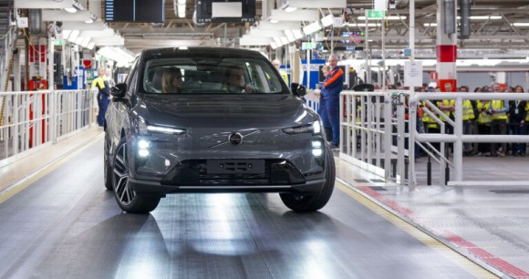 The first Volvo EX60 rolls off the line at the Torslanda plant as part of the Start of Production Event The first Volvo EX60 rolls off the line at the Torslanda plant as part of the Start of Production Event