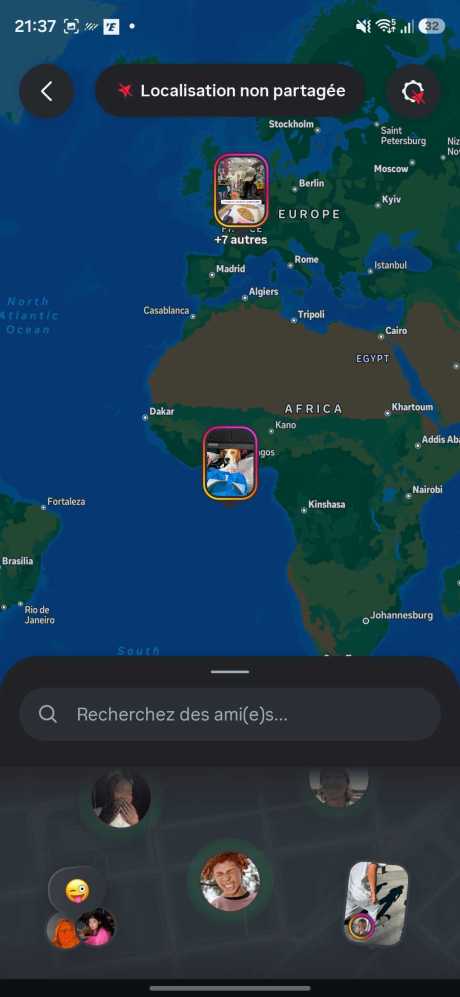 Carte Instagram // Source : Capture d'&eacute;cran Frandroid