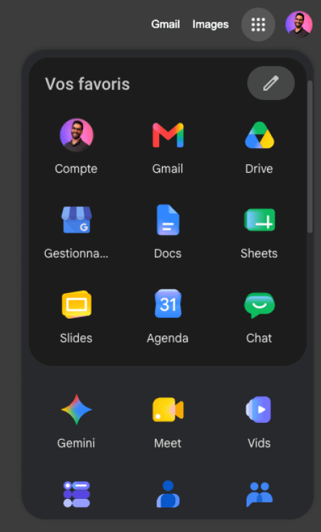Les nouveaux logos des applications Google sont déjà visibles. // Source : Capture d'écran Frandroid