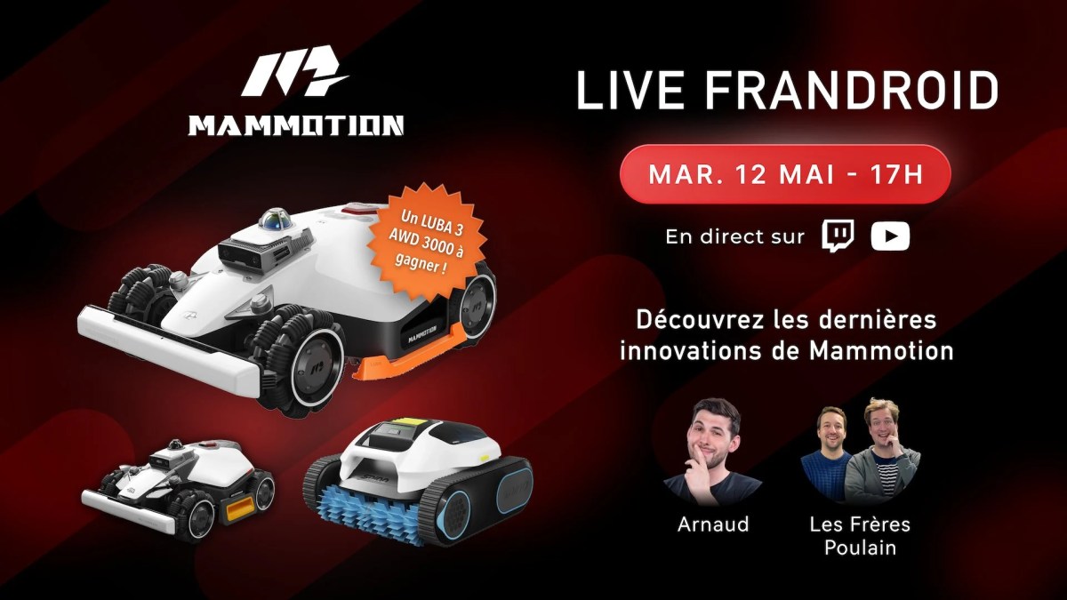 Robot tondeuse sans fil Mammotion : live et nouveautés
