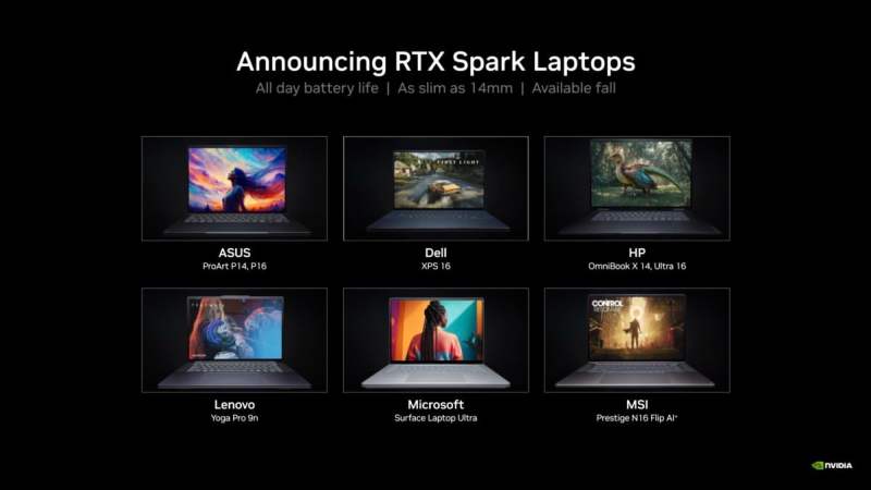 PC RTX Spark&nbsp;: voici tous les PC portables et mini-PC attendus chez Asus, Dell, HP, Lenovo, Microsoft et MSI