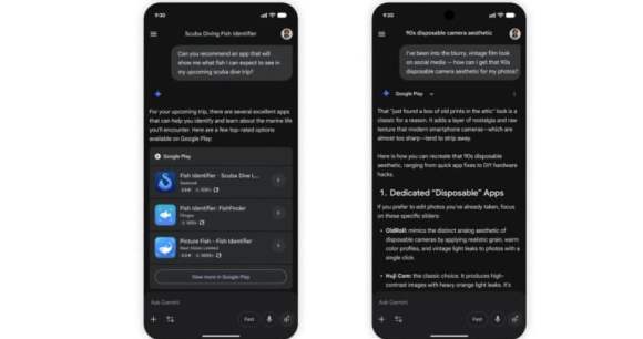 Google Play Store dans Gemini // Source : Google