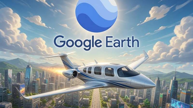 Google Earth cache un simulateur de vol gratuit sur navigateur (et c’est ultra fun)