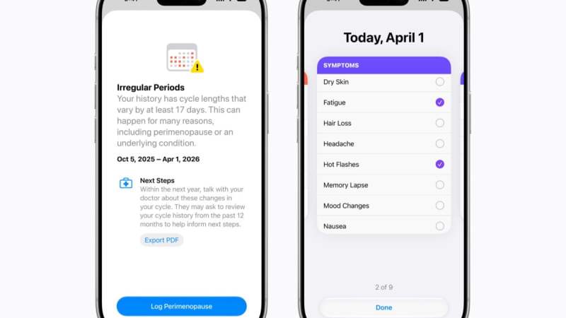 Fatigue, bouffées de chaleur, cycles irréguliers&nbsp;: votre iPhone sous iOS 27 pourra bientôt vous alerter sur les premiers signes de la ménopause