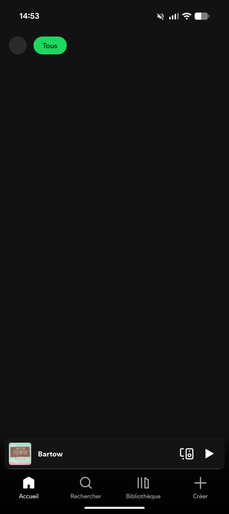 Panne Spotify // Source : Capture d'écran Frandroid