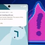 Alerte sur Android prévenant qu'un traceur Bluetooth inconnu est en train de vous suivre. // Source : Image Google, montage Frandroid
