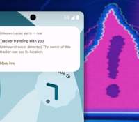 Alerte sur Android prévenant qu'un traceur Bluetooth inconnu est en train de vous suivre. // Source : Image Google, montage Frandroid