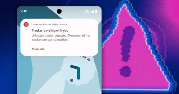 Alerte sur Android prévenant qu'un traceur Bluetooth inconnu est en train de vous suivre. // Source : Image Google, montage Frandroid Alerte sur Android prévenant qu'un traceur Bluetooth inconnu est en train de vous suivre. // Source : Image Google, montage Frandroid