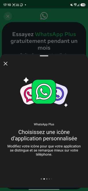 Avantage de WhatsApp Plus // Source : Capture d'écran Frandroid
