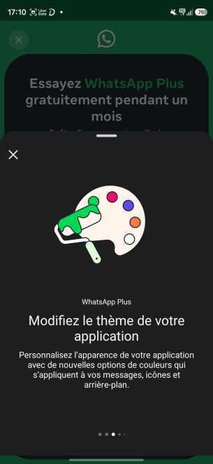 Avantage WhatsApp Plus // Source : Capture d'écran Frandroid