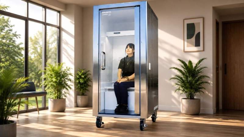 Encore plus radicale que la climatisation : cette cabine individuelle réfrigérée vous refroidit en 10 minutes