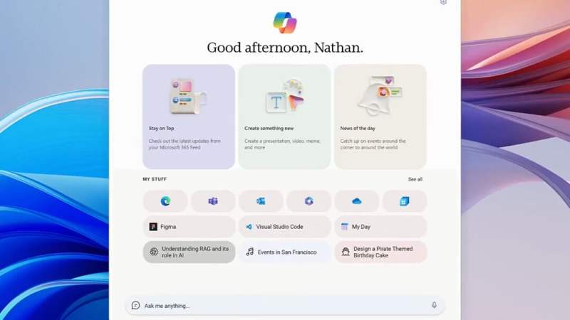 Une vidéo montre Aion, le projet secret de Microsoft pour remplacer le menu Démarrer par une IA Copilot