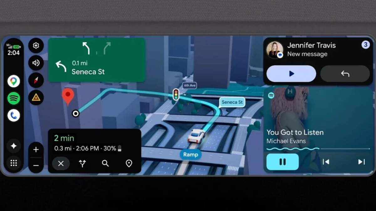 Android Auto : la nouvelle vue 3D immersive de Google Maps commence à arriver sur les écrans des voitures