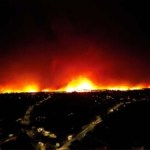 L’incendie de Saumos vu d’Andernos. (©document repris d'actu Bordeaux)
