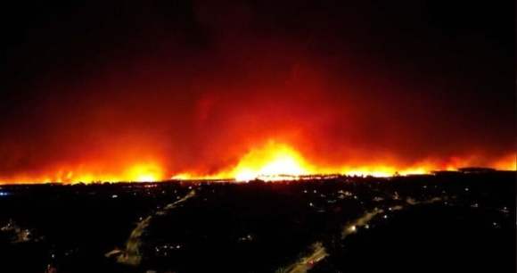 L’incendie de Saumos vu d’Andernos. (©document repris d'actu Bordeaux) L’incendie de Saumos vu d’Andernos. (©document repris d'actu Bordeaux)