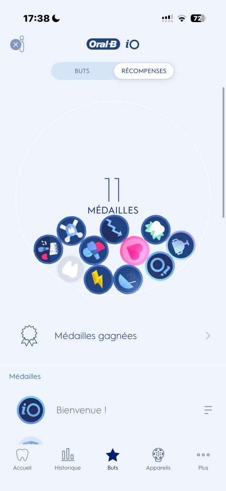 Médailles obtenues
