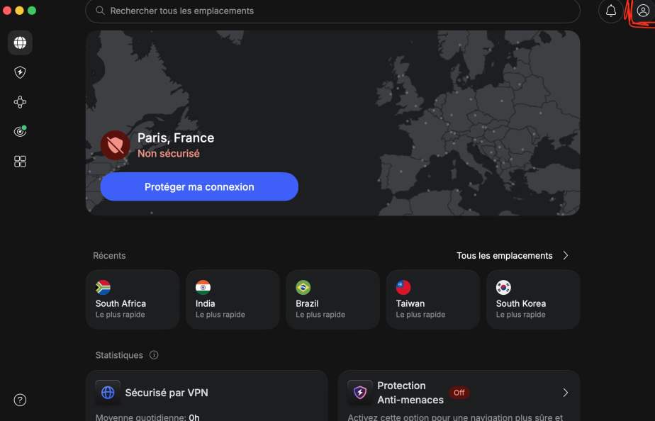 NordVPN aller réglages