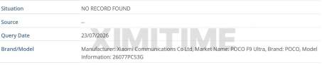 Xiaomi Poco F9 Ultra certifié à la GSMA // Source : XimiTime